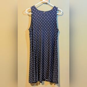 Anne Klein Navy Polka Dot Mini Dress